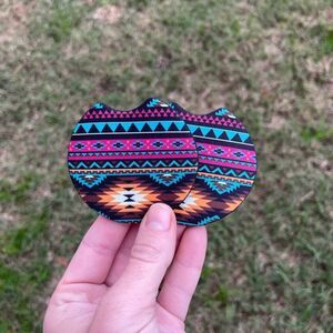 Boho Western Chevron Coaster Set | Car Accessories